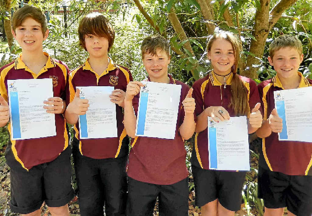 Monkland students (from left) Jai Gleeson, Joshua McLaughlin, Nicholas Gresham, Mary-Helen Buchan and Thomas Fea with their letters to the council. Monkland students (from left) Jai Gleeson, Joshua McLaughlin, Nicholas Gresham, Mary-Helen Buchan and Thomas Fea with their letters to the council.